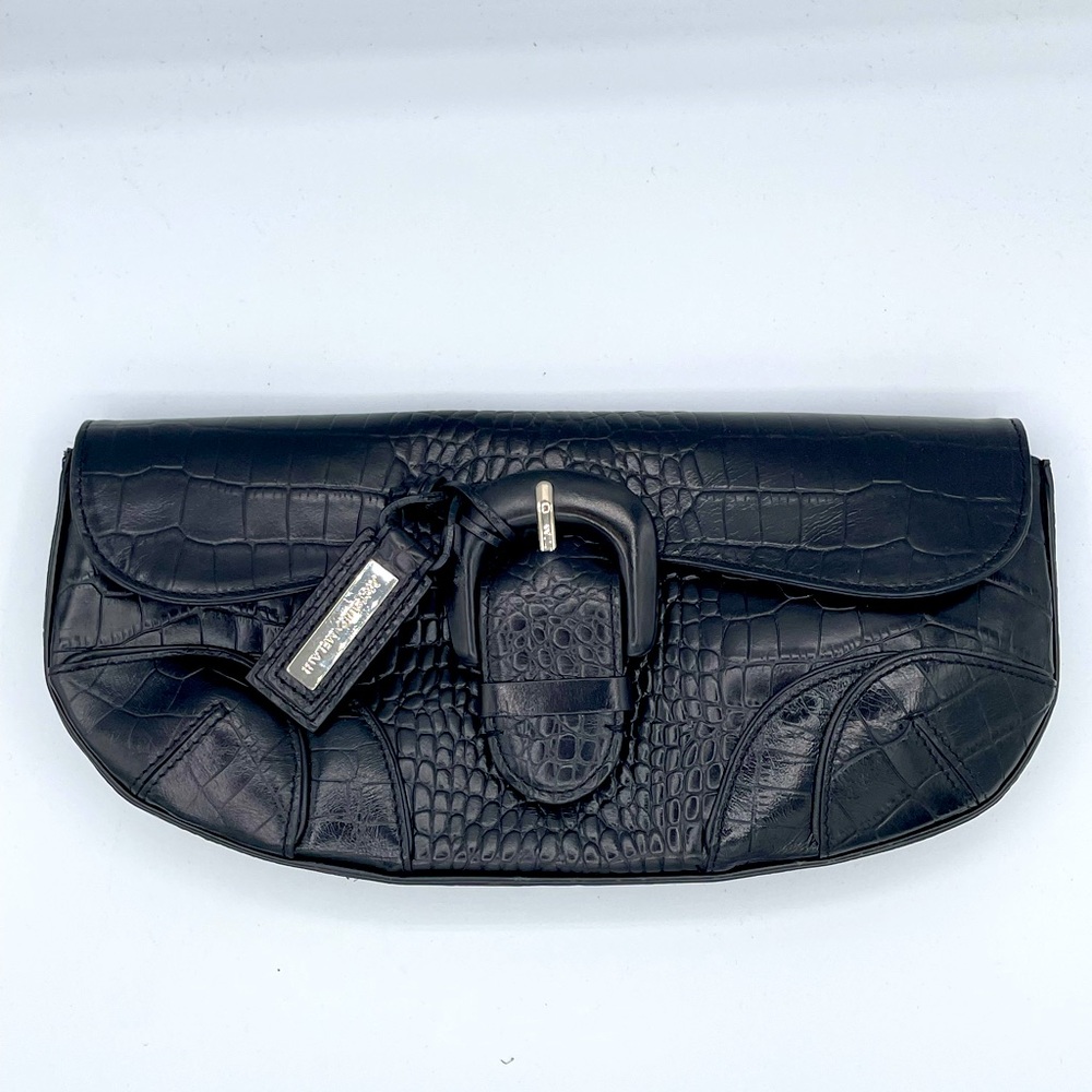 Antonio Melani Croc Embossed Leather Clutch